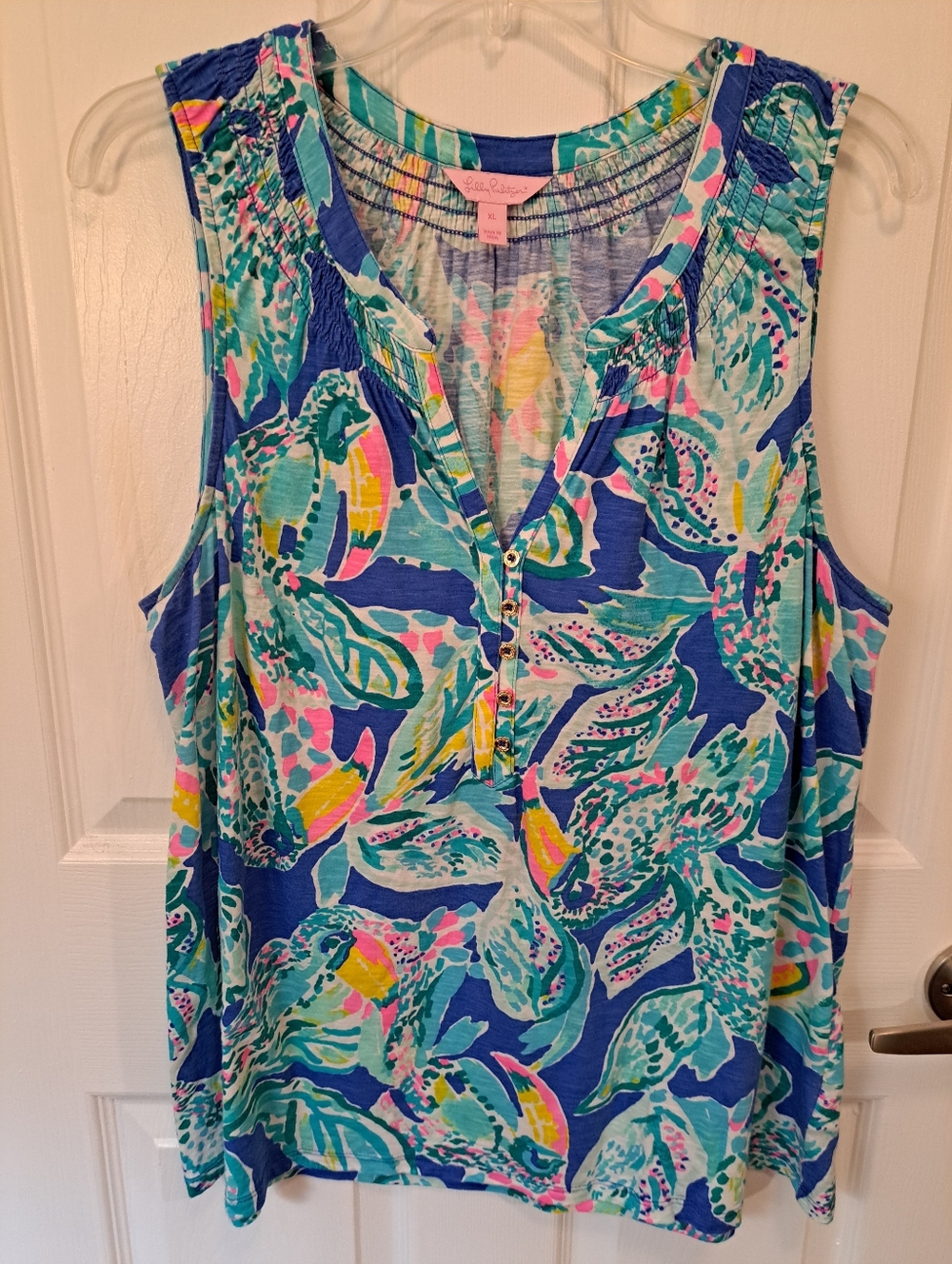 Lilly Pulitzer Essie Tank Beckon Blue Wake Up Call
